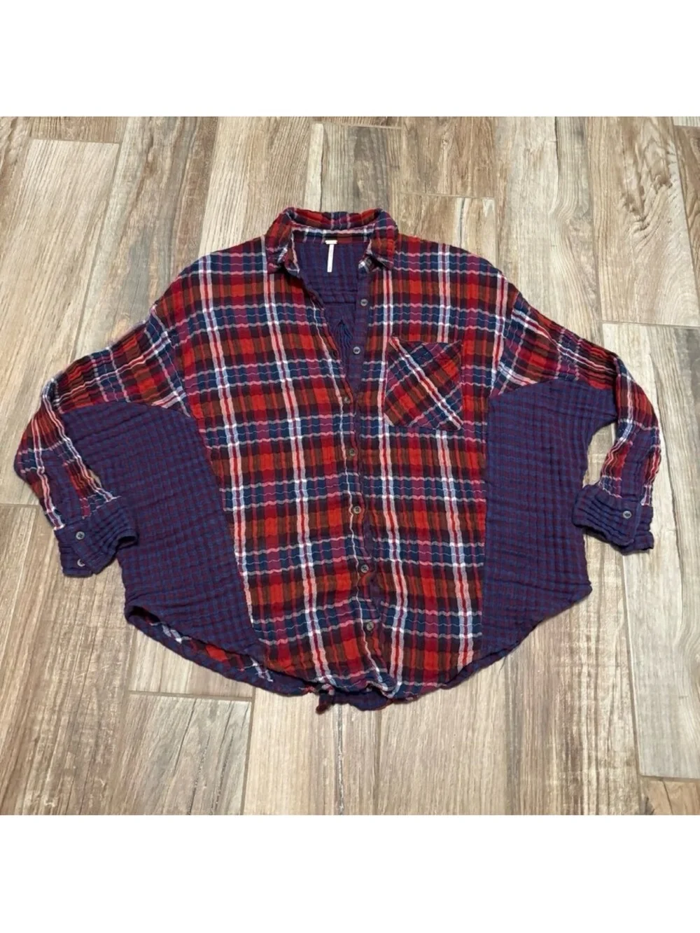 Free People One Of The Guys Cotton Plaid Shirt